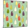 Cartoon Bottles Pattern.-TashaNatasha-Mounted Premium Giclee Print