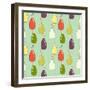 Cartoon Bottles Pattern.-TashaNatasha-Framed Art Print