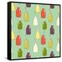 Cartoon Bottles Pattern.-TashaNatasha-Framed Stretched Canvas