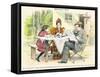 Cartoon Breakfast In Germany-Willkommer Grund-Framed Stretched Canvas