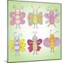 Cartoon Butterflies-smilewithjul-Mounted Art Print