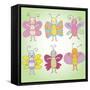 Cartoon Butterflies-smilewithjul-Framed Stretched Canvas