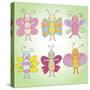 Cartoon Butterflies-smilewithjul-Stretched Canvas