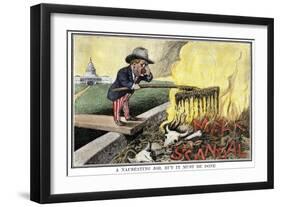 Cartoon by President Theodore Roosevelt (1858-1919) Represents Cleaning up Scandals about His Hygie-null-Framed Giclee Print