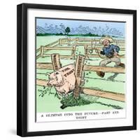 Cartoon by President Theodore Roosevelt (1858-1919) Trying to Regulate Industrial Trusts, Pork Decr-null-Framed Giclee Print