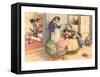 Cartoon Cats Playing House-null-Framed Stretched Canvas