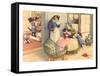 Cartoon Cats Playing House-null-Framed Stretched Canvas