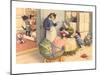 Cartoon Cats Playing House-null-Mounted Art Print