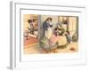 Cartoon Cats Playing House-null-Framed Art Print