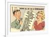 Cartoon Checklist of Sites, Chicago, Illinois-null-Framed Art Print