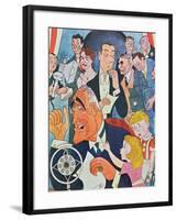 Cartoon Comment on President Roosevelt's 'Fireside Chats' Radio Broadcasts to the Nation-null-Framed Giclee Print