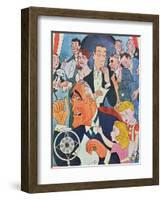 Cartoon Comment on President Roosevelt's 'Fireside Chats' Radio Broadcasts to the Nation-null-Framed Giclee Print