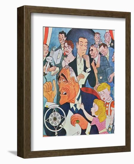 Cartoon Comment on President Roosevelt's 'Fireside Chats' Radio Broadcasts to the Nation-null-Framed Giclee Print