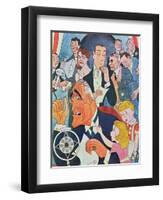 Cartoon Comment on President Roosevelt's 'Fireside Chats' Radio Broadcasts to the Nation-null-Framed Giclee Print