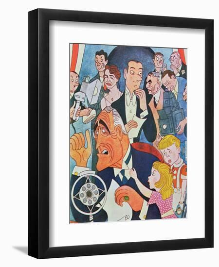 Cartoon Comment on President Roosevelt's 'Fireside Chats' Radio Broadcasts to the Nation-null-Framed Giclee Print