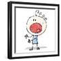 Cartoon Complaining Doodle Man-lineartestpilot-Framed Premium Giclee Print