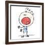 Cartoon Complaining Doodle Man-lineartestpilot-Framed Art Print