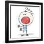 Cartoon Complaining Doodle Man-lineartestpilot-Framed Art Print