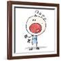 Cartoon Complaining Doodle Man-lineartestpilot-Framed Art Print