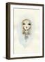 Cartoon Cute Child Girl . Watercolor Illustration-Anna Ismagilova-Framed Art Print