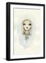 Cartoon Cute Child Girl . Watercolor Illustration-Anna Ismagilova-Framed Art Print