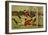 Cartoon Depicting a Footballer Scoring a Goal-null-Framed Giclee Print