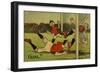 Cartoon Depicting a Footballer Scoring a Goal-null-Framed Giclee Print