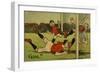 Cartoon Depicting a Footballer Scoring a Goal-null-Framed Giclee Print