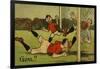 Cartoon Depicting a Footballer Scoring a Goal-null-Framed Giclee Print