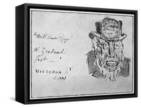 Cartoon Depicting Boer Leader Paul Kruger as a Maori, 1900-null-Framed Stretched Canvas