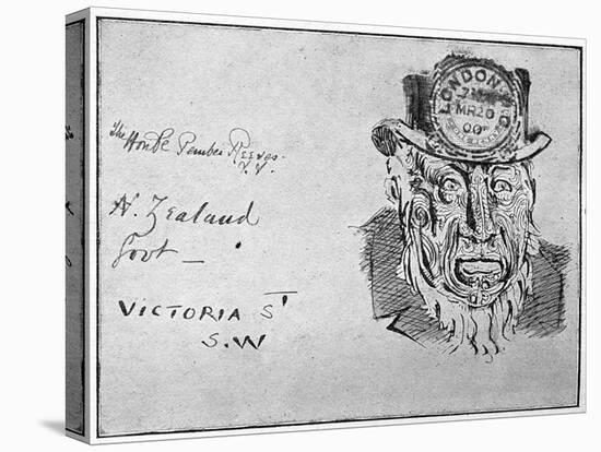 Cartoon Depicting Boer Leader Paul Kruger as a Maori, 1900-null-Stretched Canvas