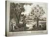 Cartoon depicting Jesuits trying to pull down the Tree of Jansenism,-French School-Stretched Canvas