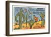 Cartoon Depicting Kinds of Cacti-null-Framed Art Print