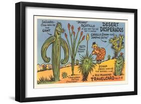 Cartoon Depicting Kinds of Cacti-null-Framed Art Print