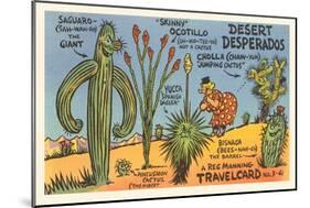 Cartoon Depicting Kinds of Cacti-null-Mounted Art Print