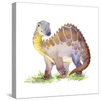 Cartoon Dinosaur Watercolor Illustration.-Faenkova Elena-Stretched Canvas