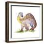 Cartoon Dinosaur Watercolor Illustration.-Faenkova Elena-Framed Premium Giclee Print