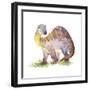 Cartoon Dinosaur Watercolor Illustration.-Faenkova Elena-Framed Premium Giclee Print