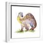 Cartoon Dinosaur Watercolor Illustration.-Faenkova Elena-Framed Premium Giclee Print