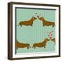 Cartoon Dogs Pattern.-TashaNatasha-Framed Art Print