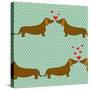 Cartoon Dogs Pattern.-TashaNatasha-Stretched Canvas