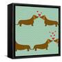 Cartoon Dogs Pattern.-TashaNatasha-Framed Stretched Canvas