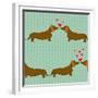 Cartoon Dogs Pattern.-TashaNatasha-Framed Premium Giclee Print