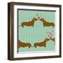 Cartoon Dogs Pattern.-TashaNatasha-Framed Art Print