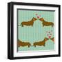 Cartoon Dogs Pattern.-TashaNatasha-Framed Art Print