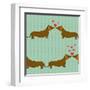 Cartoon Dogs Pattern.-TashaNatasha-Framed Art Print