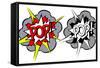 Cartoon Explosion Pop-Art Style-moenez-Framed Stretched Canvas