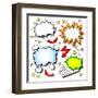 Cartoon Explosions-antimartina-Framed Art Print