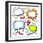 Cartoon Explosions-antimartina-Framed Art Print