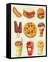 Cartoon Fast Food Icon-Aleksey Vl B.-Framed Stretched Canvas